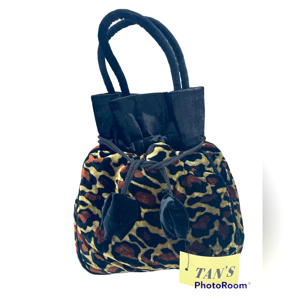 Leopard Velvet mini bucket bag